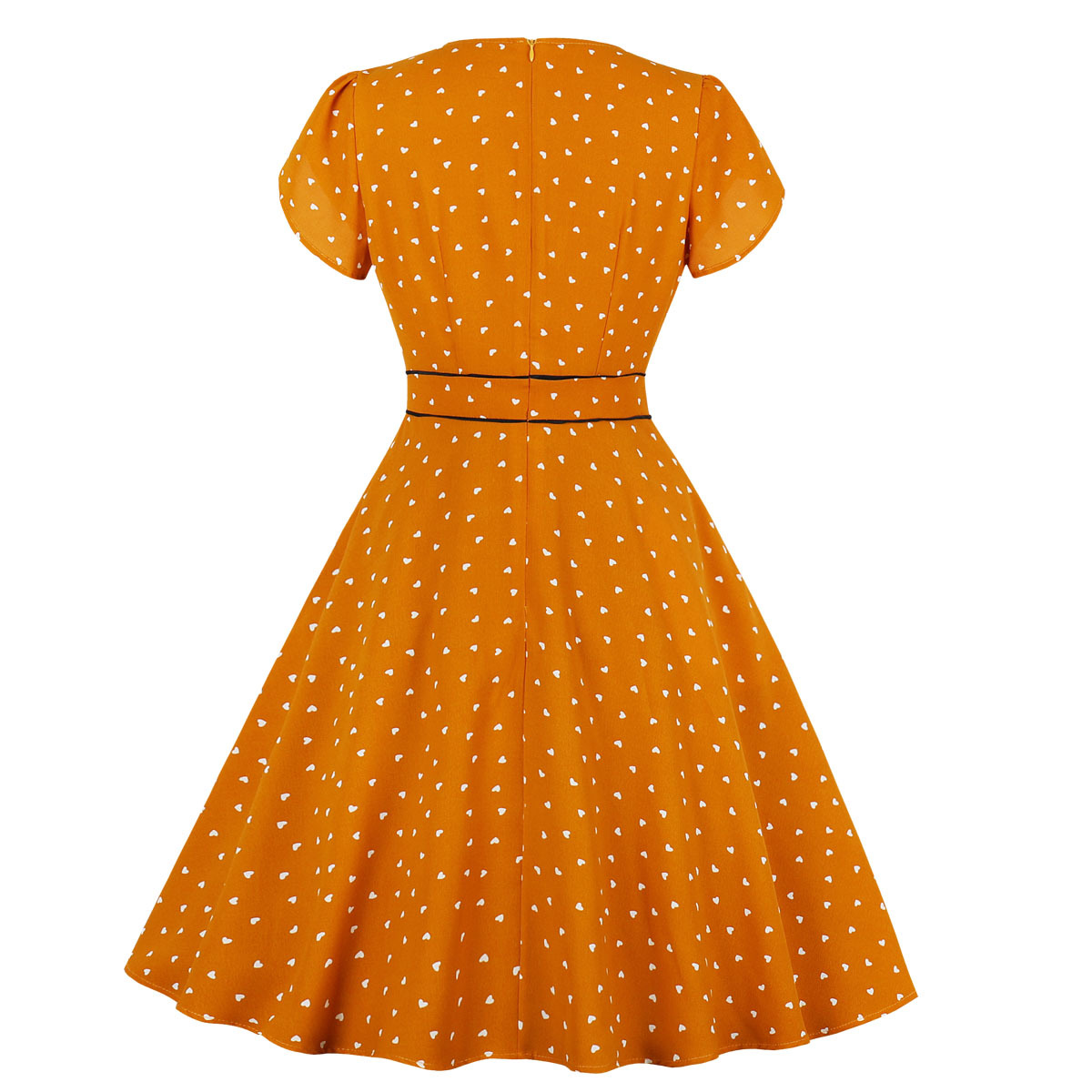 Polka Dot Hit Color Plus Size Women's Short Sleeve Dress