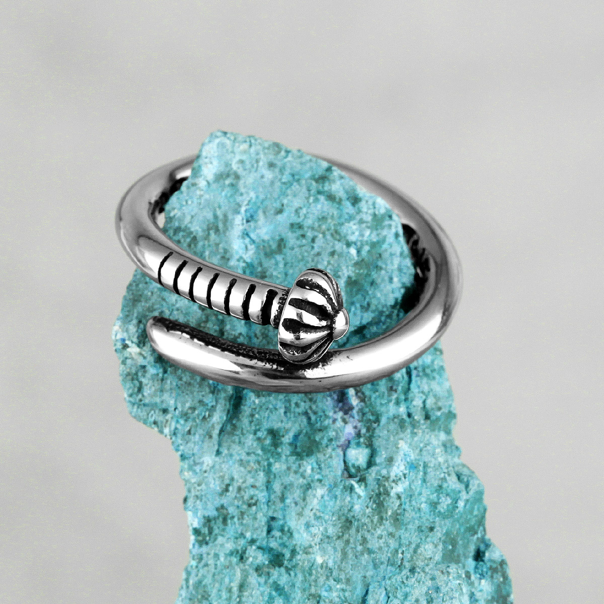 Vintage Creative Cross Nail Men's Titanium Steel Ring