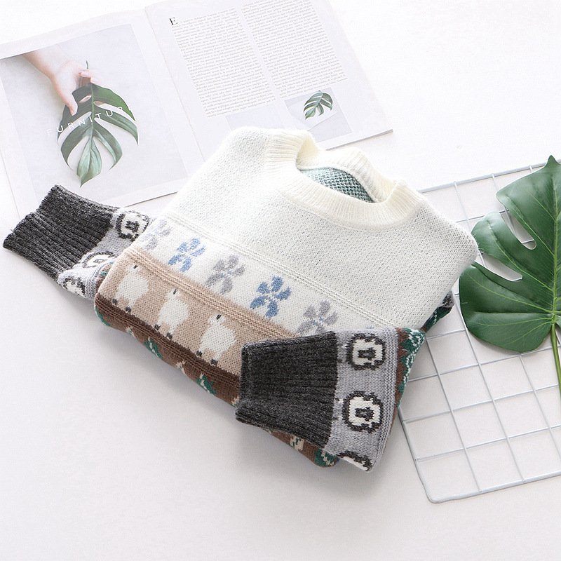 Loose thick jacquard sweater