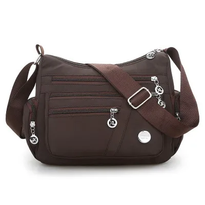 Waterproof Nylon Fabric Women's Bag Shoulder Diagonal Bag - Brown