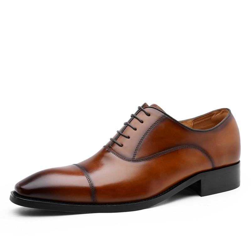New style leather shoes men's classic three-joint men's shoes laces