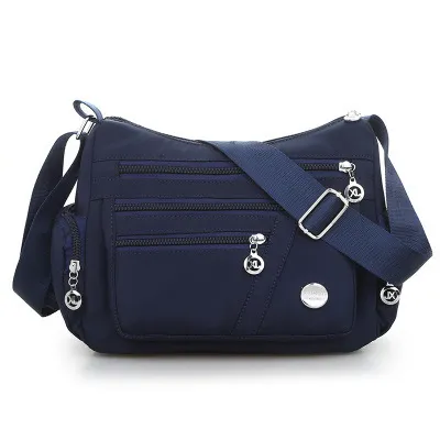 Waterproof Nylon Fabric Women's Bag Shoulder Diagonal Bag - Blue