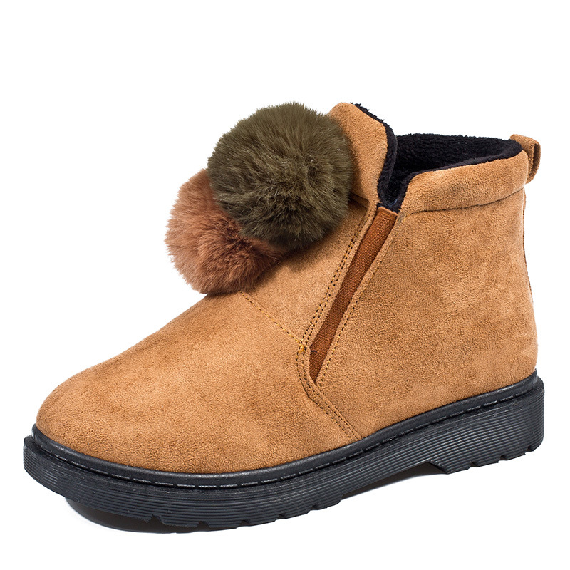 Flat boots thickened student cotton shoes short