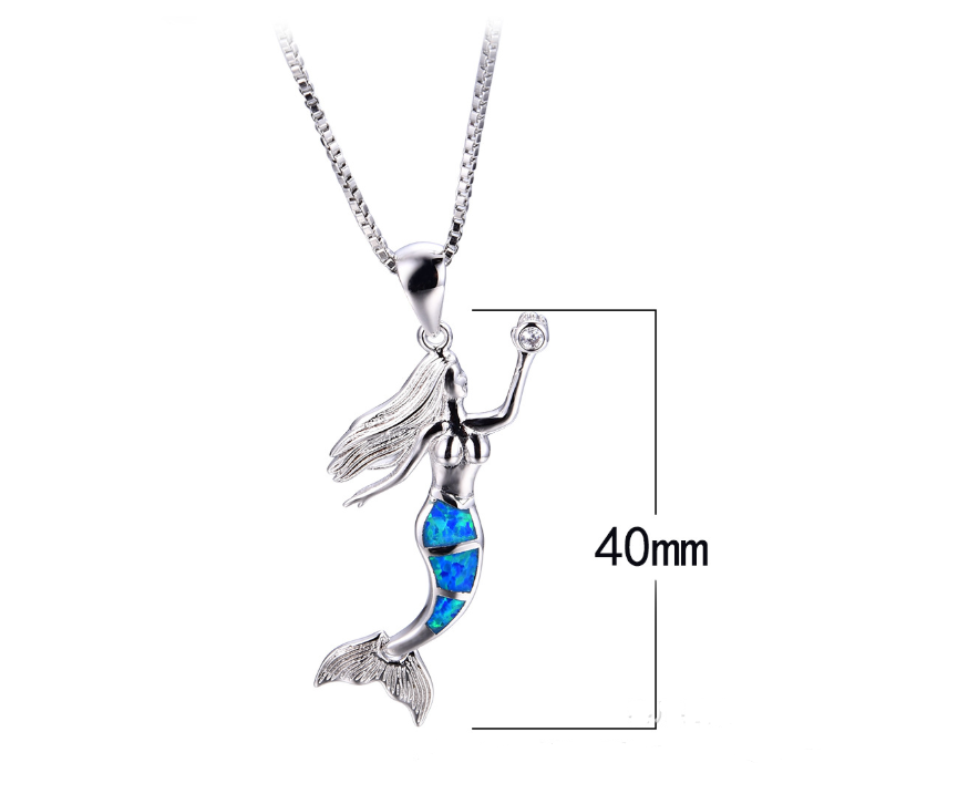 S925 sterling silver necklace female pendant Korean version of the mermaid tears drop shape natural crystal clavicle chain