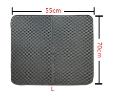 Double Layer Litter Cat Bed Pads Pet Cat Litter Mat Trapping Pets Litter Box Mat Pet Product Bed For Cats House Clean Mat - Grey - View 1