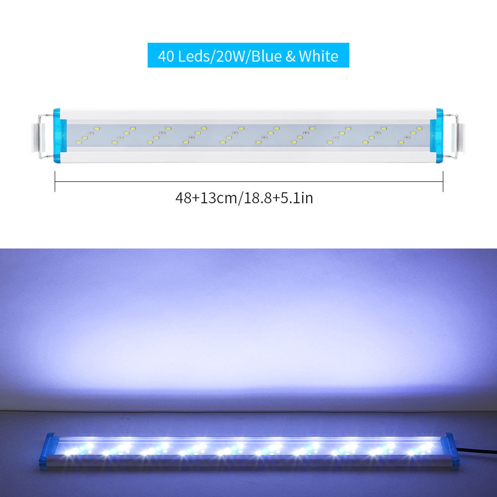 Ultra-thin aquarium light blue and white light – 48cm, US