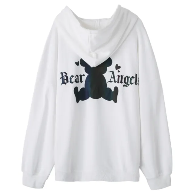 Fashion personality trendy ins bear sweater women White - Shop at LoveMi