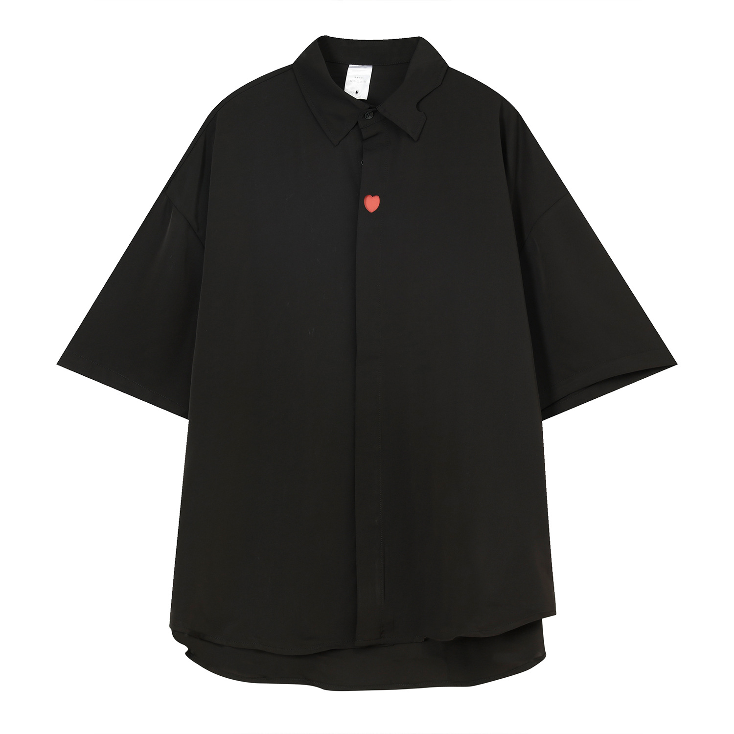 Korean style loose trend personality shirt male love design ins ruffian handsome shirt male