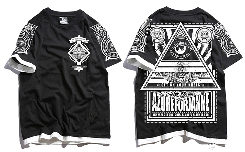 Loose fake two-piece fashion brand short-sleeved t-shirt