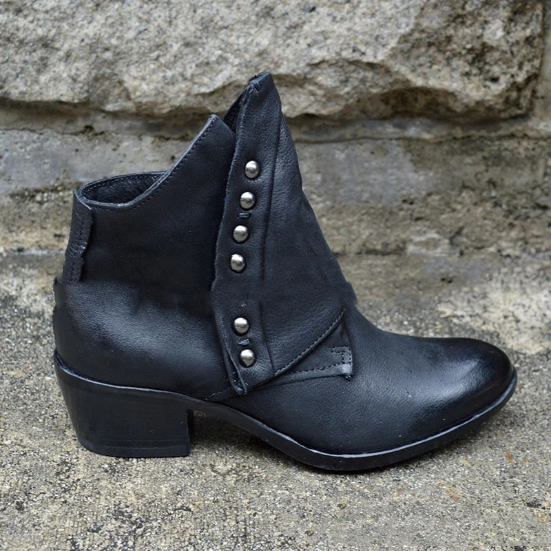 Chunky Heel Studded Martin Boots