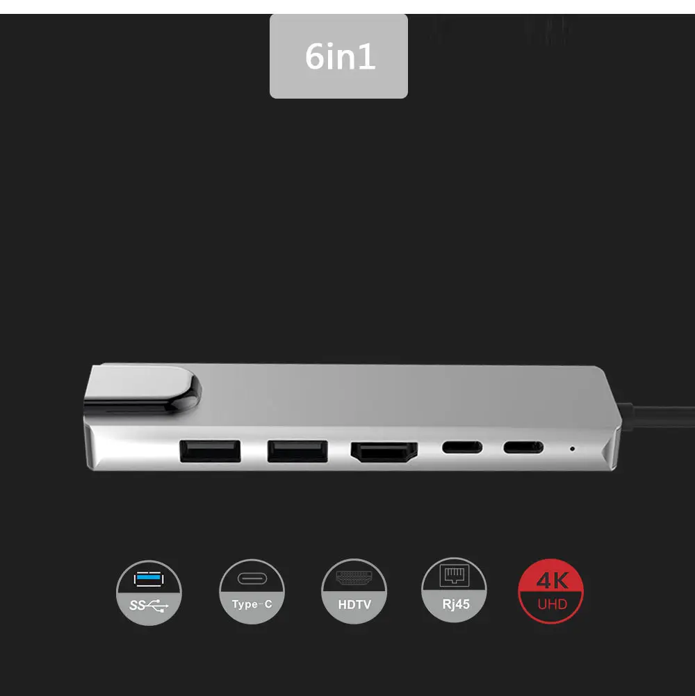 Type C To HDMI USB3.0 PD 6