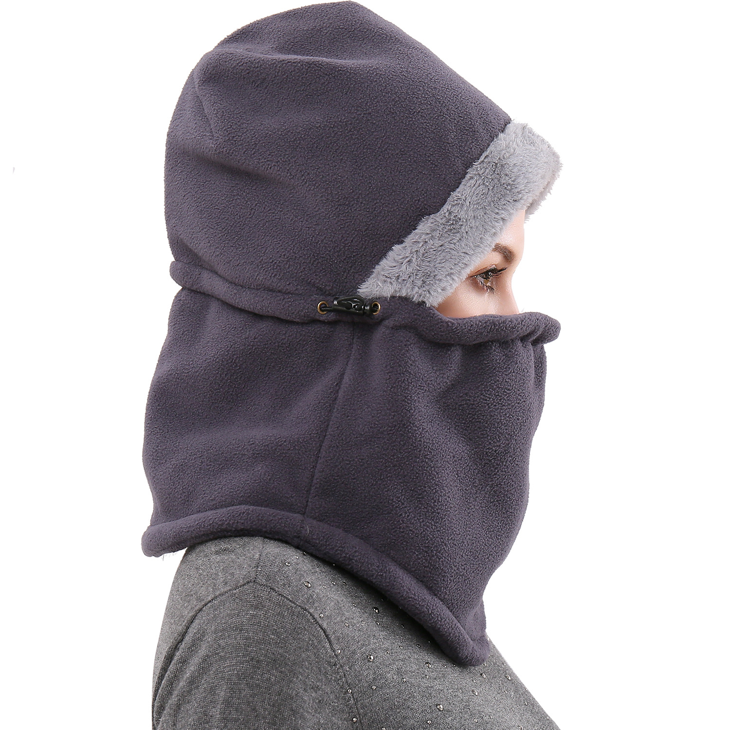 Thermal mask fleece riding cap