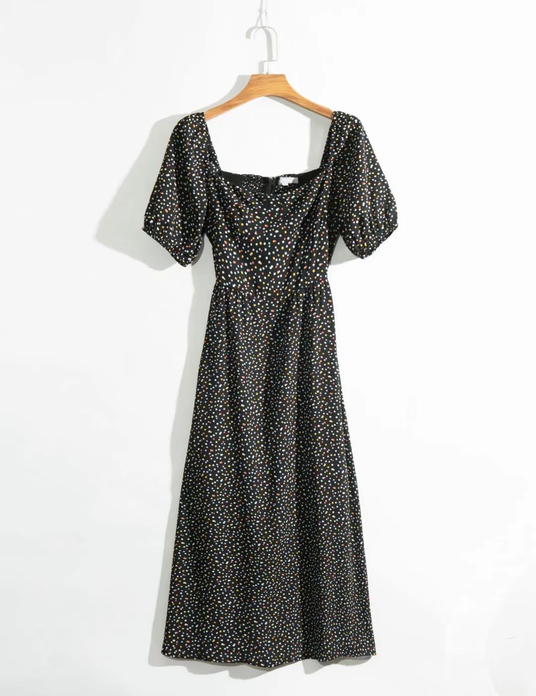 French niche romantic style polka dot print long skirt