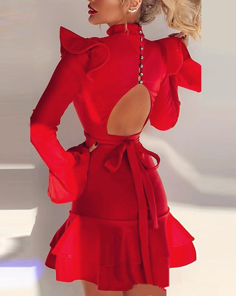 Ruffled halter dress