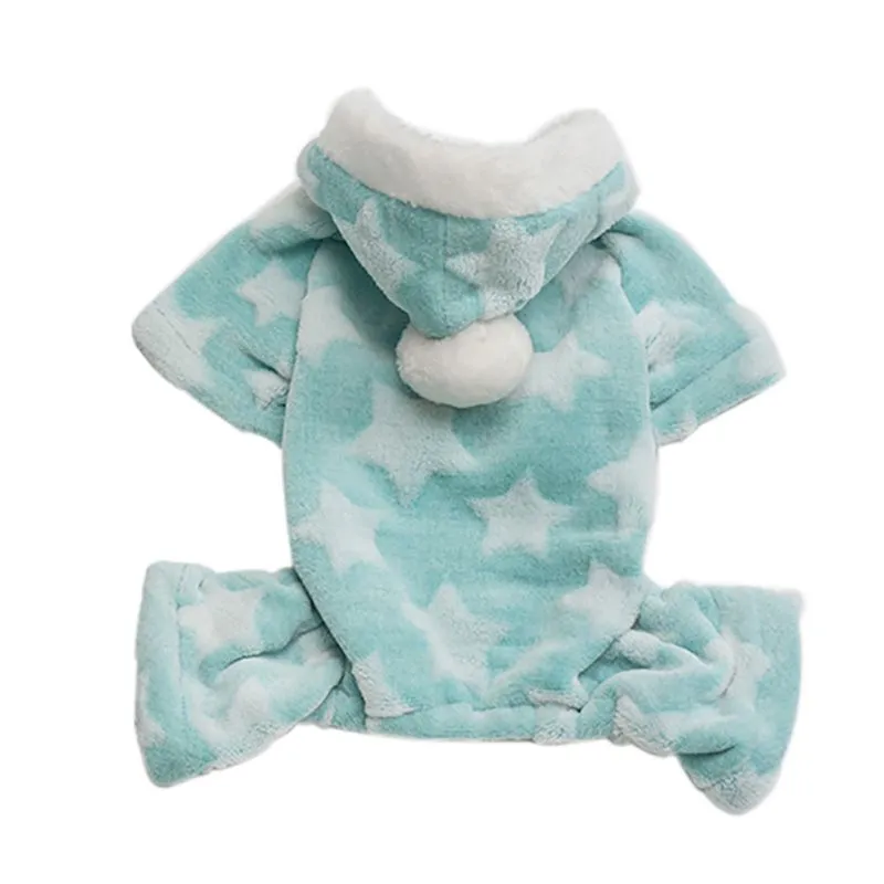 Plush thick four-legged dog clothes - Green