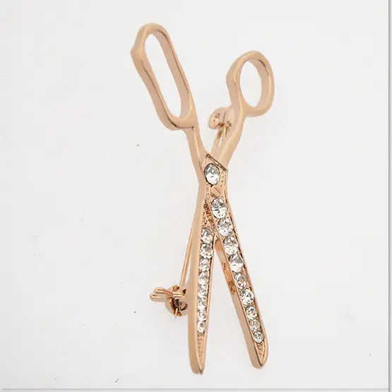 Mini scissors clothing men's brooch