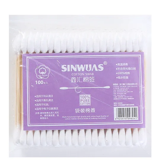 Double Headed Wooden Stick And Ear Cotton Swab White - Shop at LoveMi