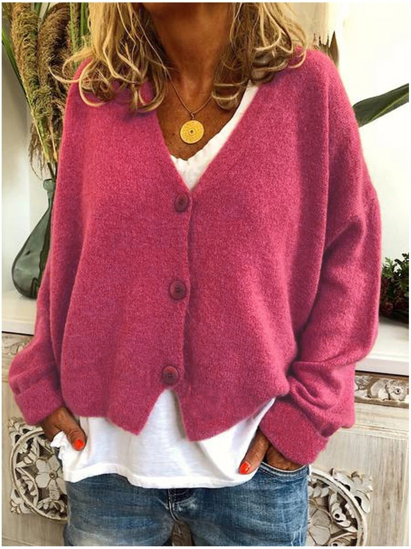 Women Cardigans Sweater – Solid Cotton, Computer Knitted, Full Sleeve - Bild 16 von 17