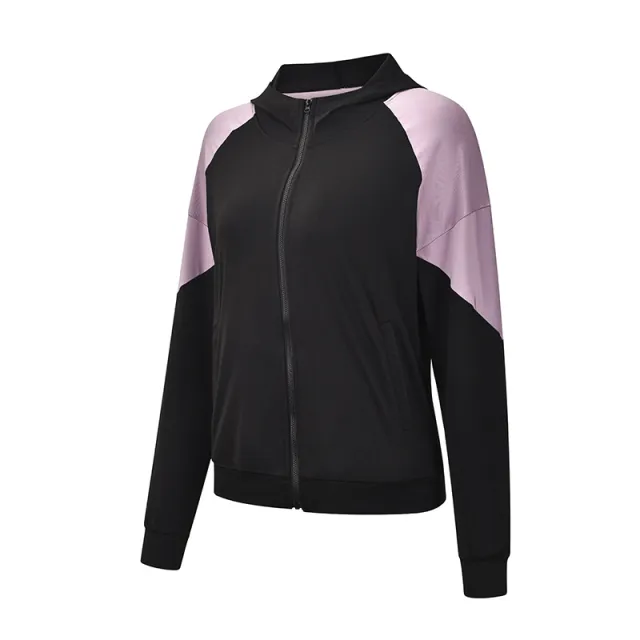 Zipper Cardigan Long Sleeve Jacket Large Size Lotus Root Purple - Shop at LoveMi