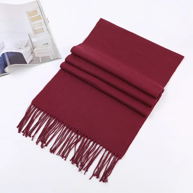 Pure color men's autumn and winter scarf Red - Shop at LoveMi