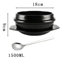 Korean Bibimbap Ceramic Potato Powder Boiled Instant Noodle Bowl Casserole - I - View 1