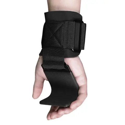 Weight Lifting Hook Grips Padded with Wrist Wraps Hand-Bar