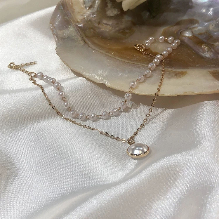 Retro ins Simple Double-Layer Pearl Bracelet Women
