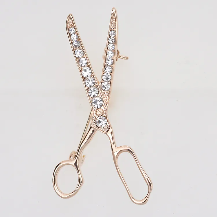 Mini scissors clothing men's brooch - Gold
