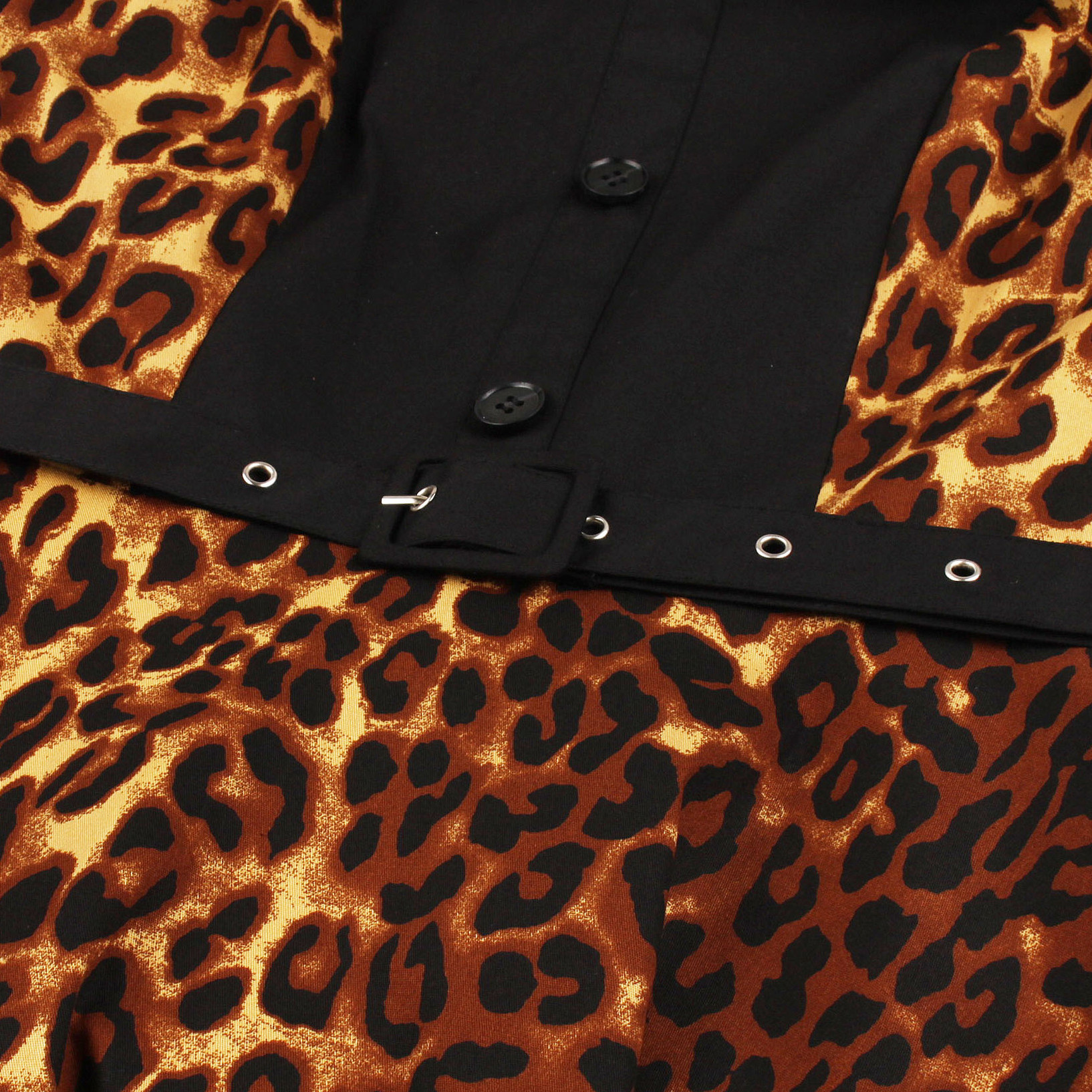 Leopard Print Stitching Contrast Color Women's Dress