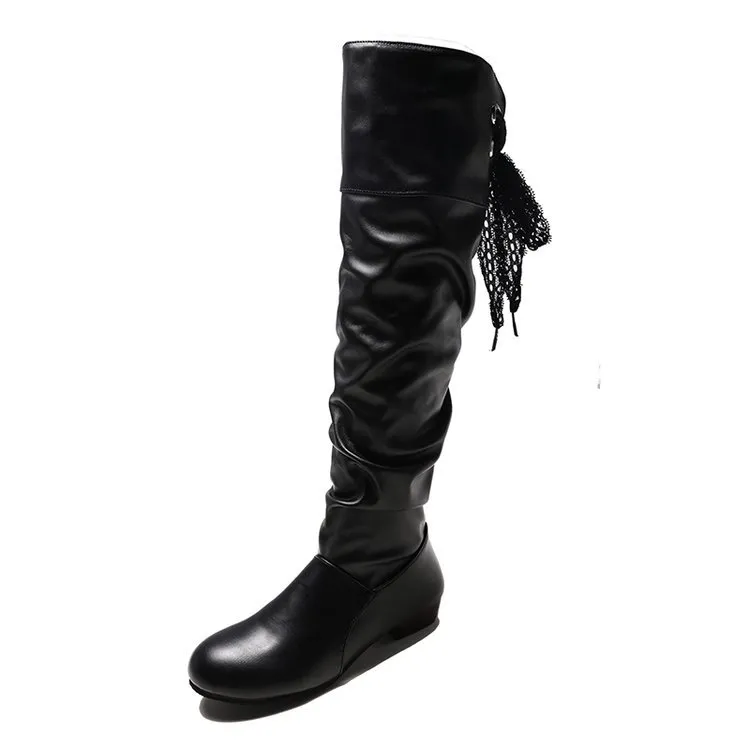 Block heel high boots - Black