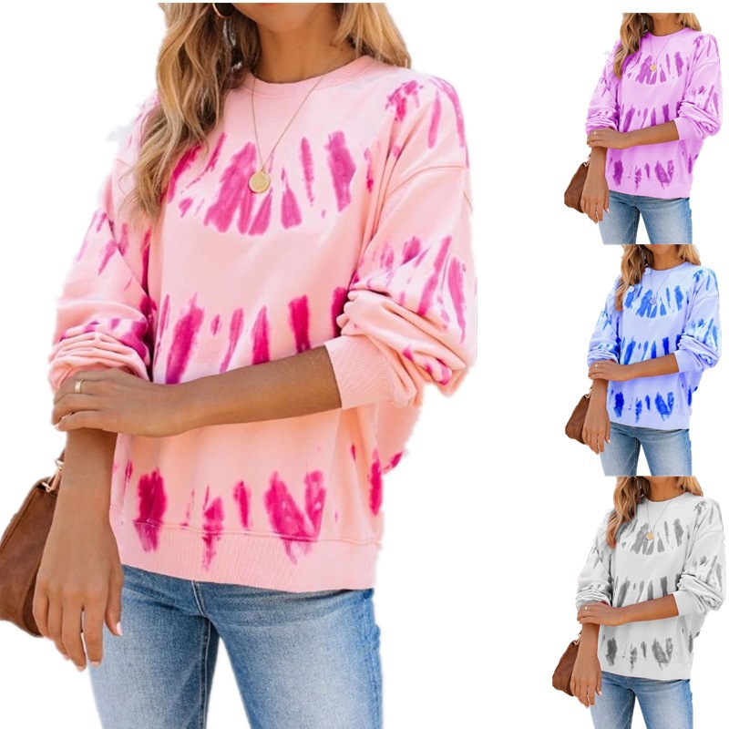 Tie-dye print long sleeve T-shirt