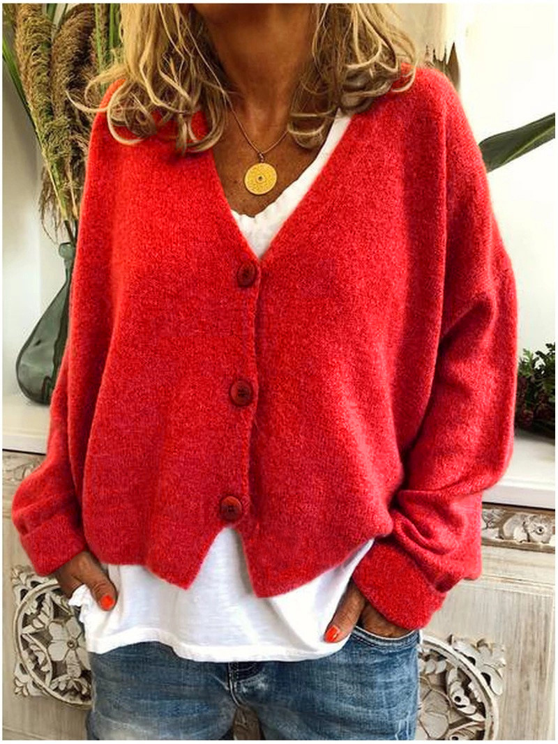 Women Cardigans Sweater – Solid Cotton, Computer Knitted, Full Sleeve - Bild 3 von 17