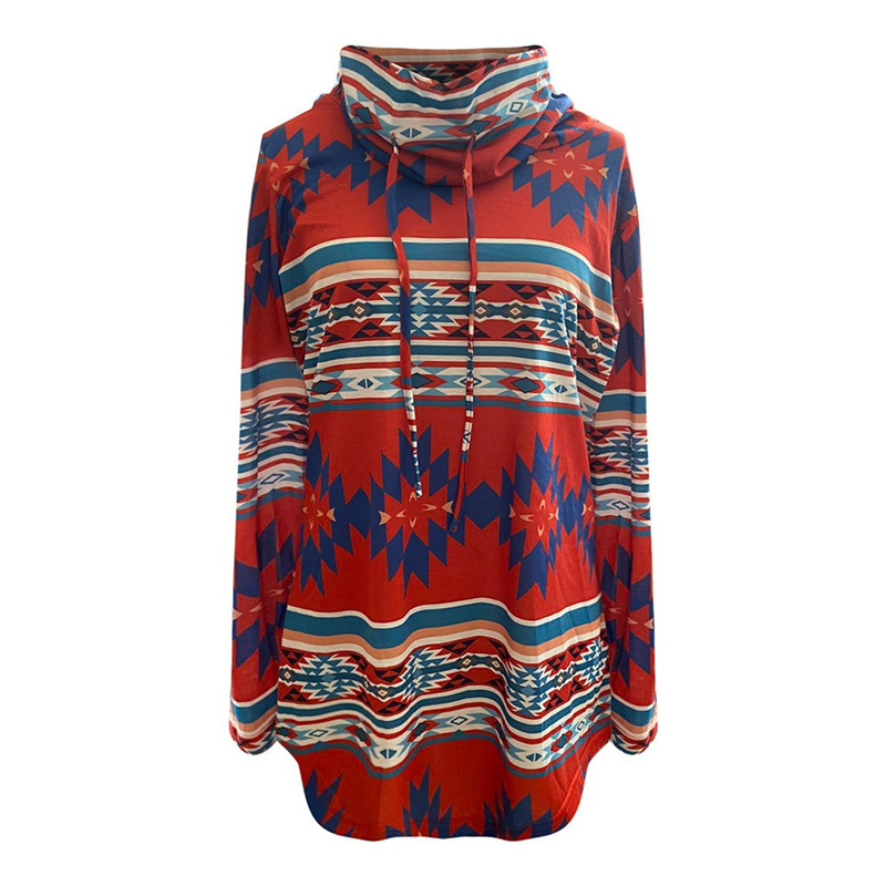 New geometric print casual loose top