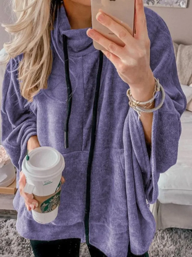 Women's sweater coat top Purple - Shop at LoveMi