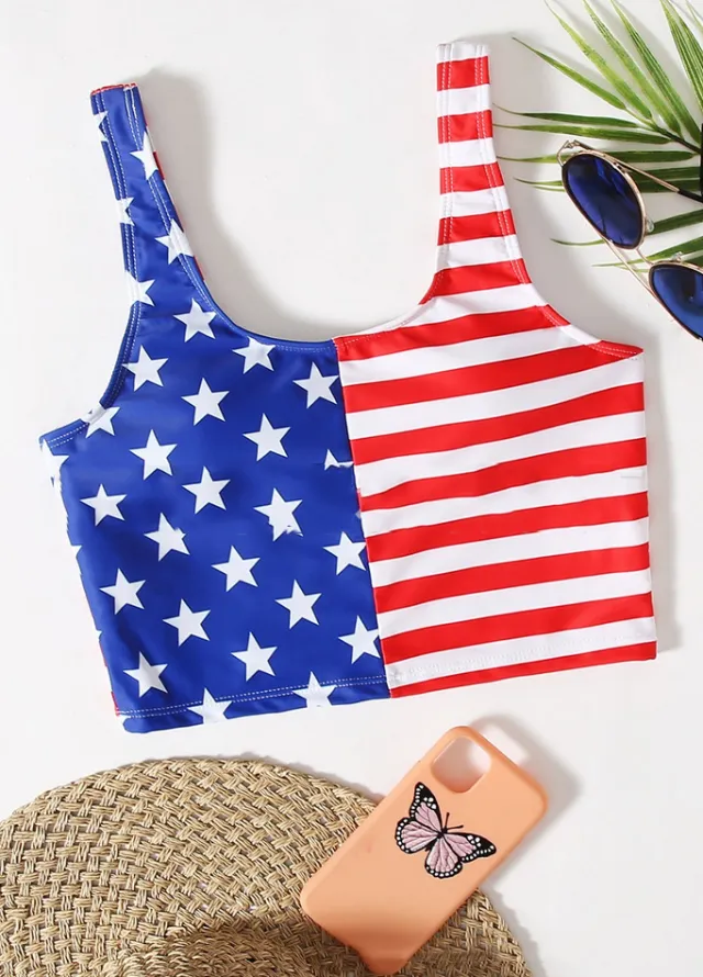 Color block tank top swimsuit Tan - Shop at LoveMi