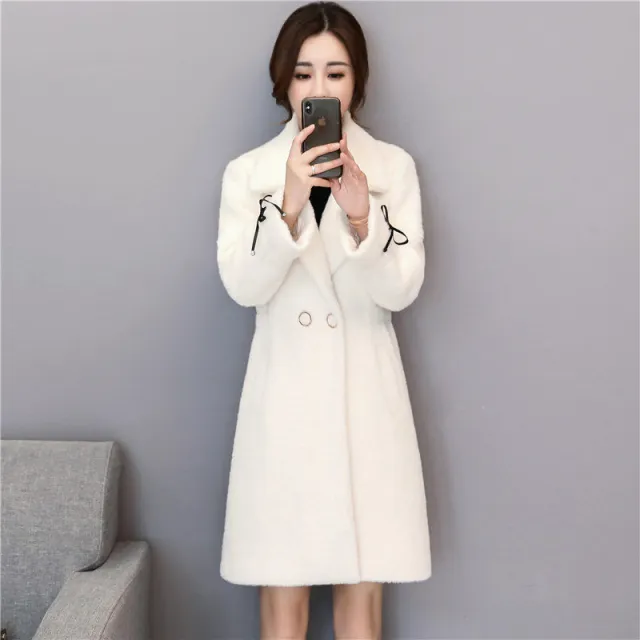 Leather sheep mink coat Beige - Shop at LoveMi