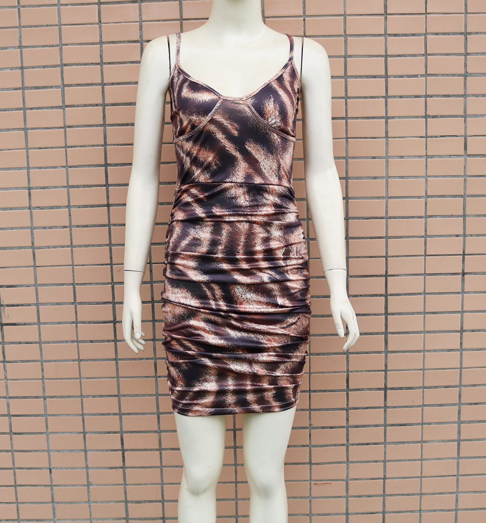 Slim bag hip leopard print dress