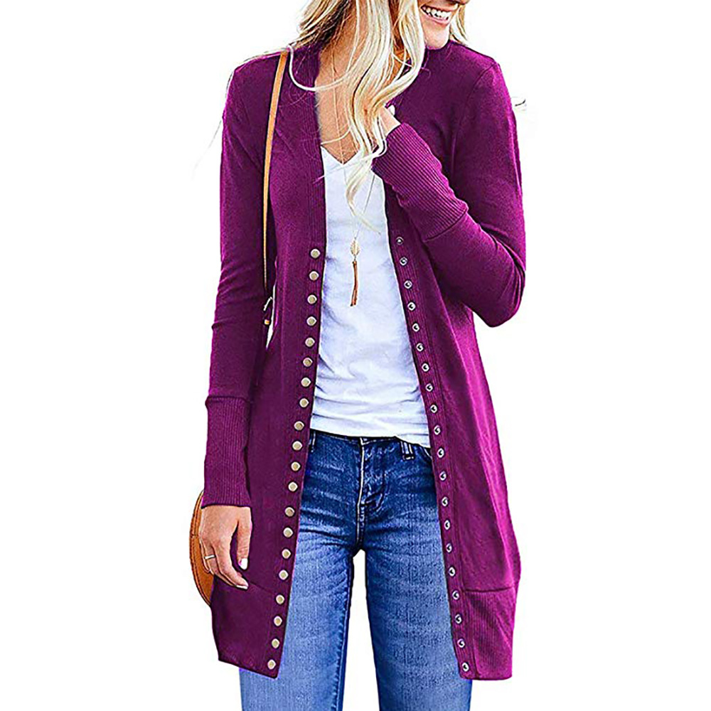 Mid-length knitted cardigan