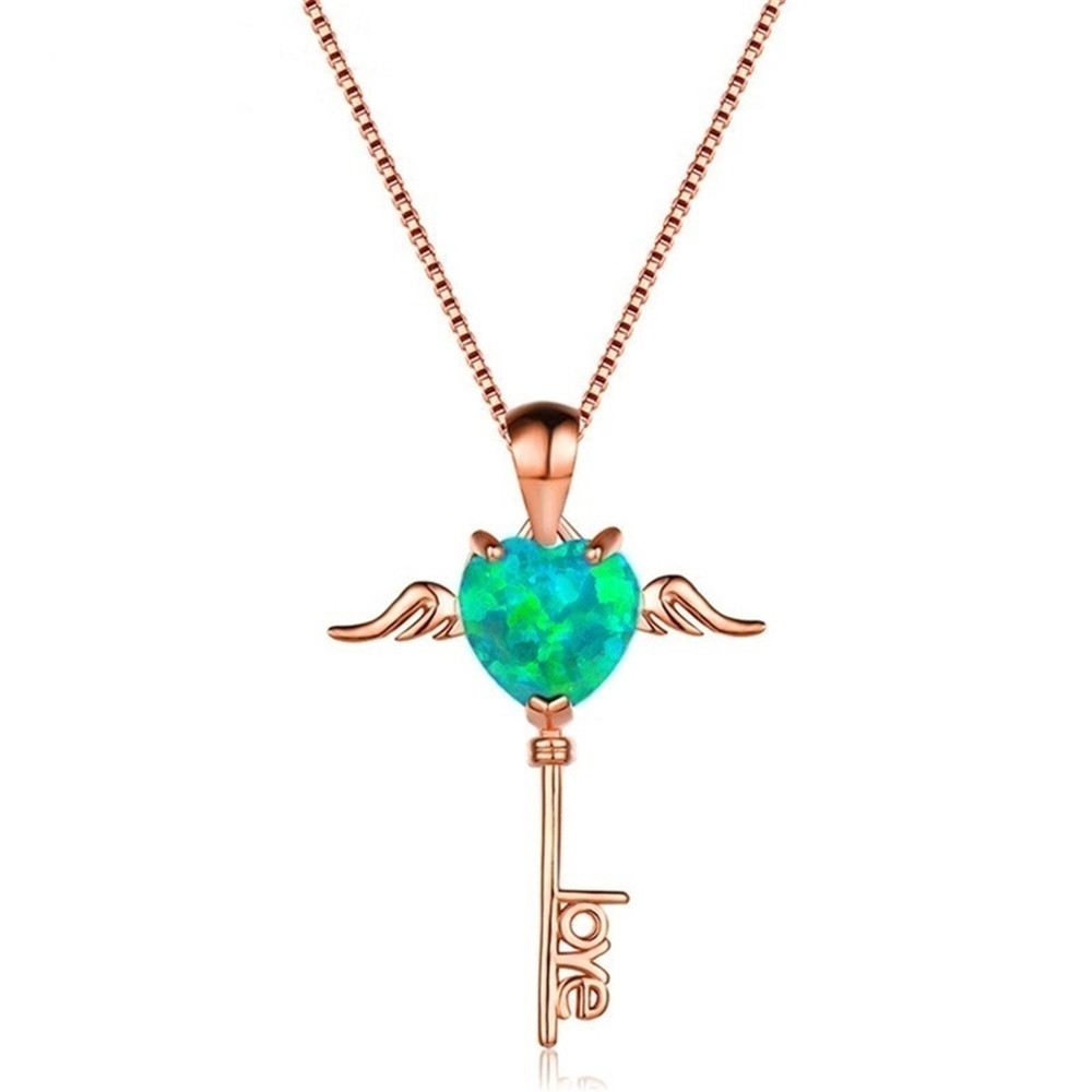 Heart-shaped exquisite lady key pendant necklace