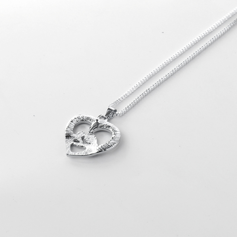 Mother Daughter Love Hollow Diamond Necklace