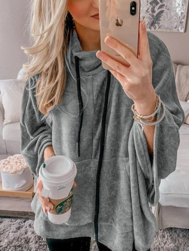 Women's sweater coat top Grey - Shop at LoveMi