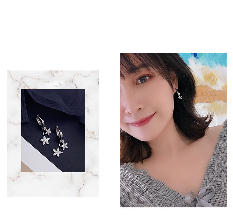 Zircon Flower Circle Earrings