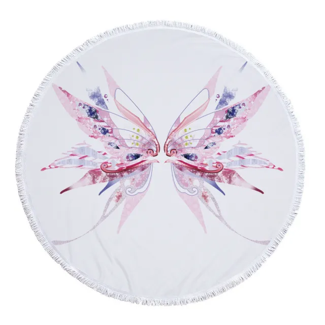 Round Printed Beach Towel With Microfiber And Tassels Feels Soft Style 6 540G - Shop at LoveMi