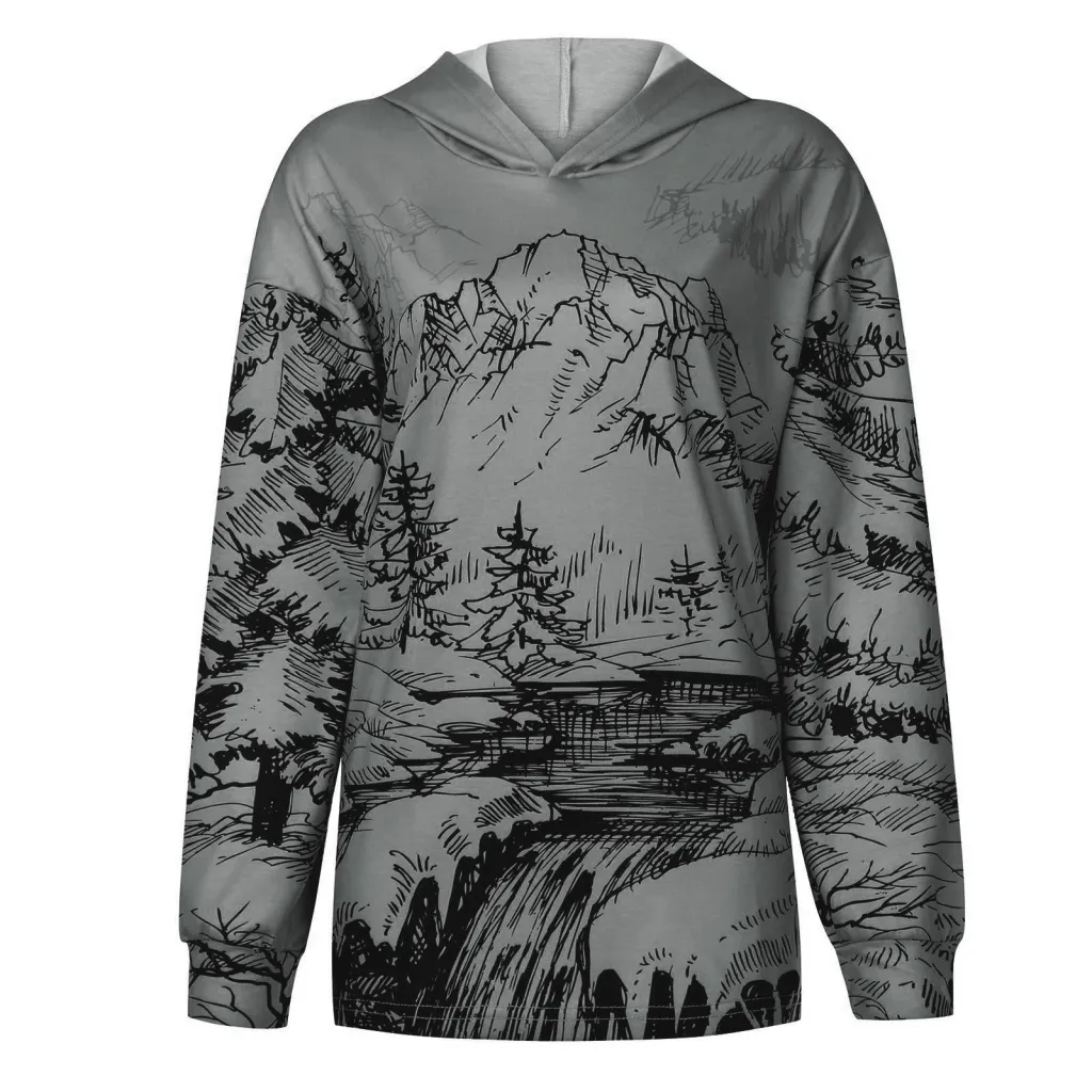 Hooded long sleeve pullover sweater - Grey