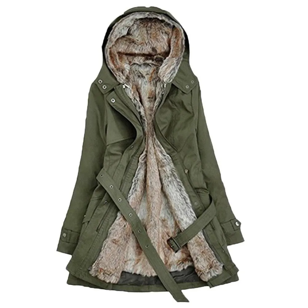 Thick fur coat - Green