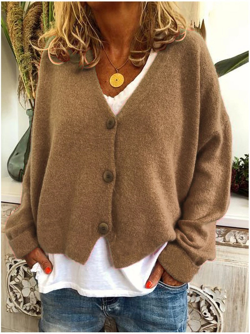 Women Cardigans Sweater – Solid Cotton, Computer Knitted, Full Sleeve - Bild 11 von 17