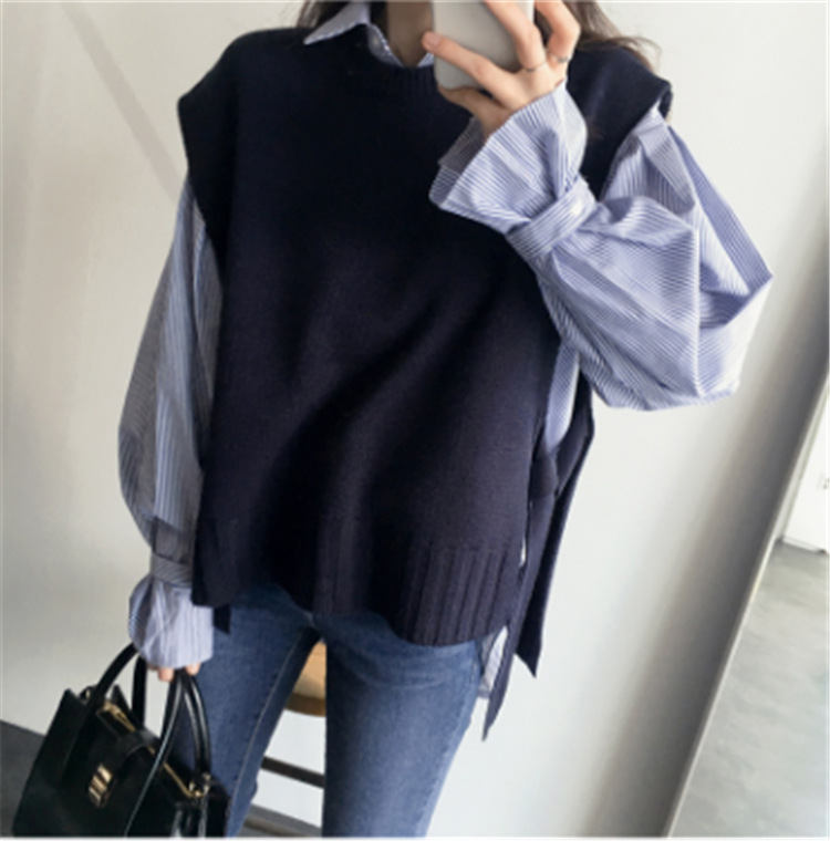 Loose lace sweater vest sweater vest