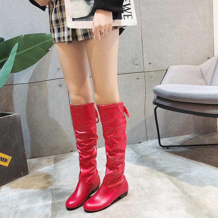 Block heel high boots