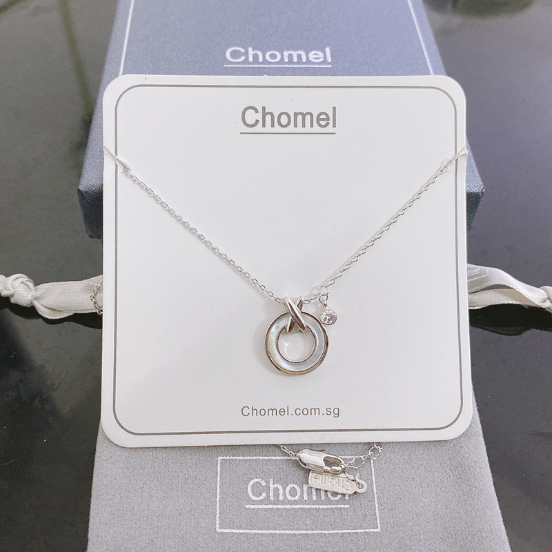 Fritillary circle silver necklace