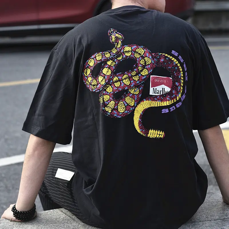 Men's summer round neck men's cotton top